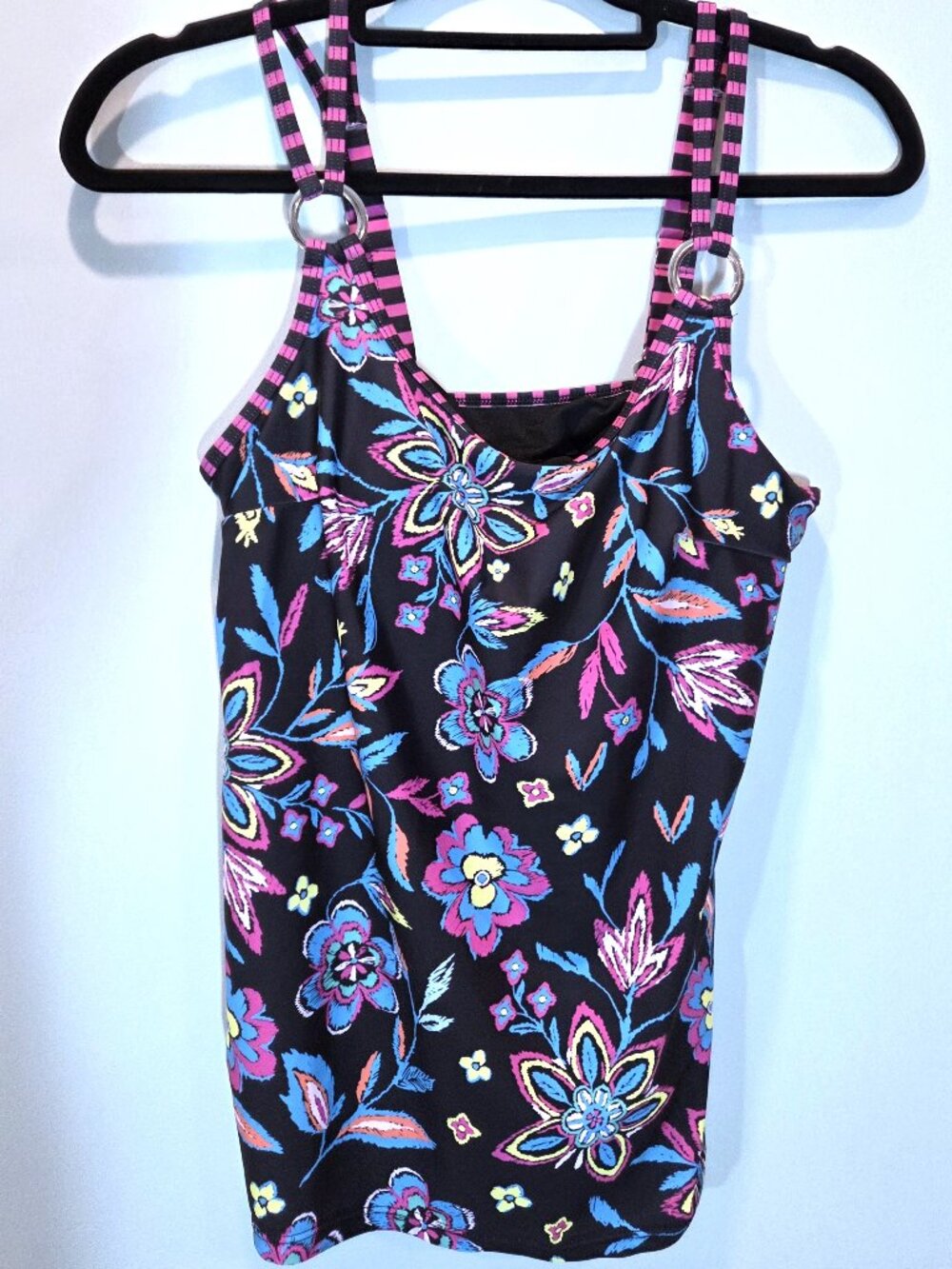 Rotita Black Floral Bra Top Size M